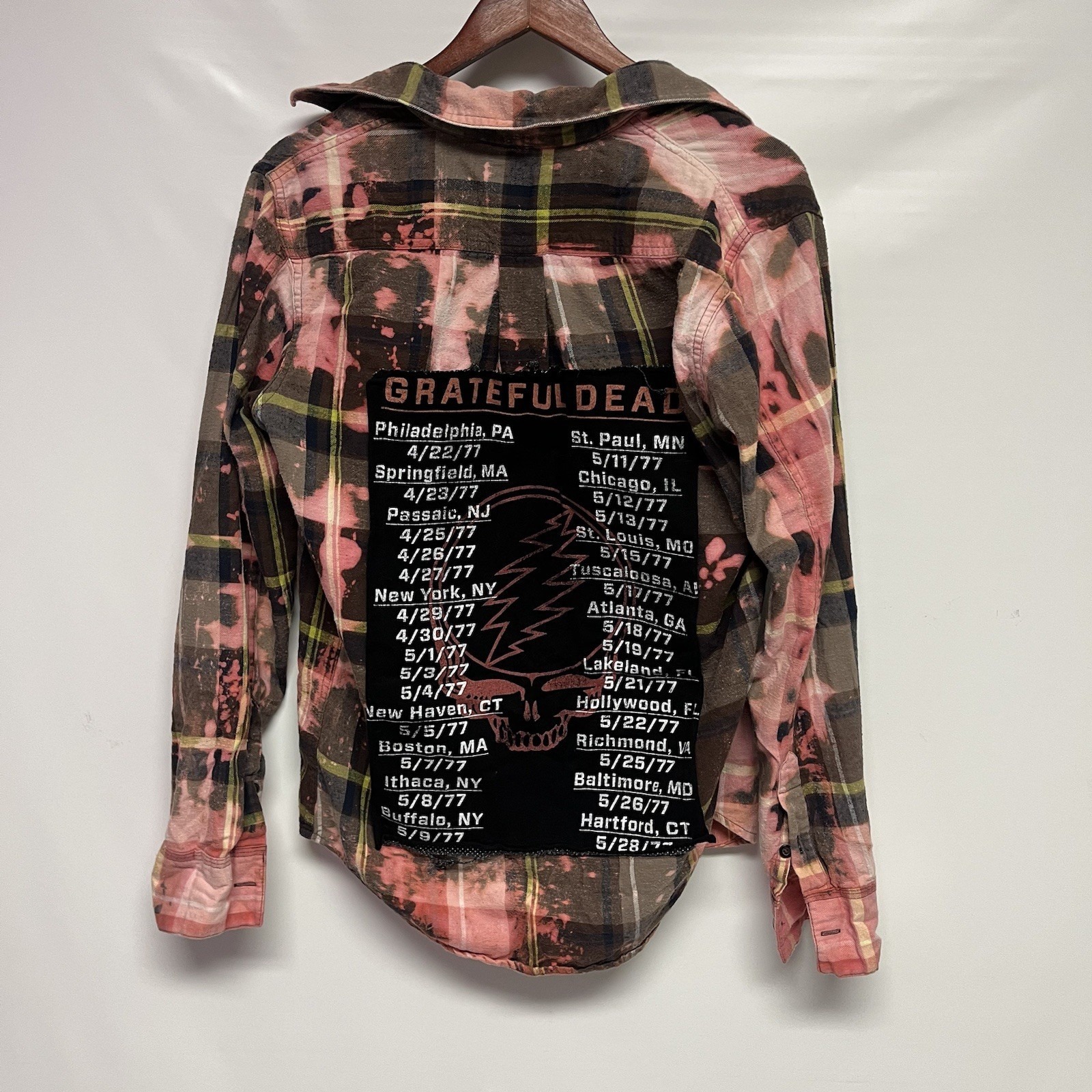 Grateful Dead Spring 1977 Tour Plaid Flannel Button Up Shirt Urban Pipeline Sm